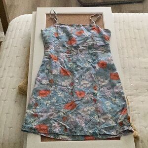 Blue Flower Print Dress